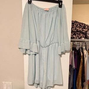Light Blue Off-Shoulder Romper
